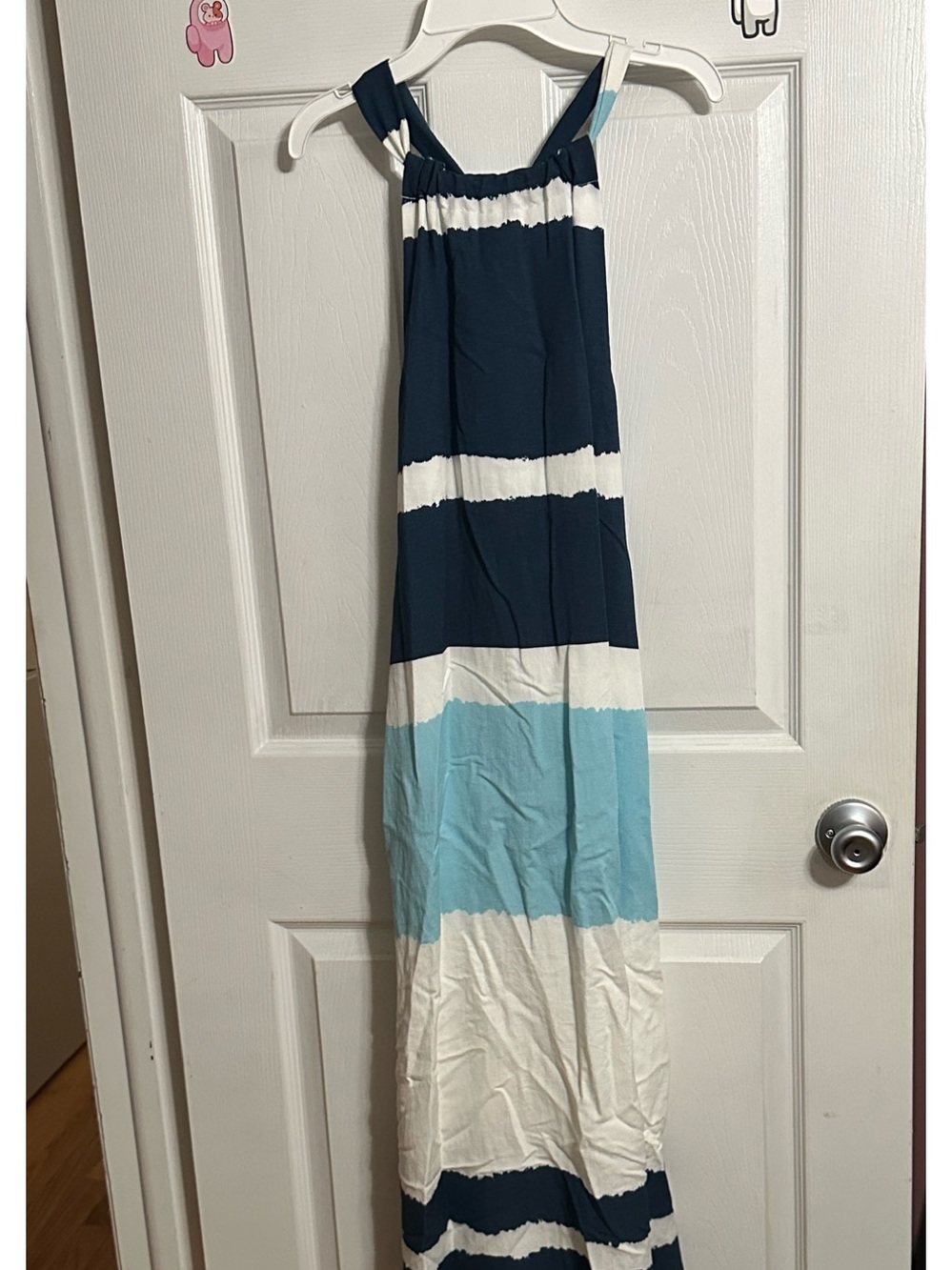 Banana Republic Navy, Light Blue & White Striped Maxi Dress-Skirt